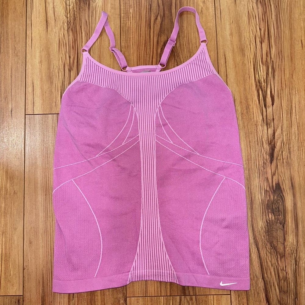 Nike Y2k Pink Fitted Workout Performance Tank Top Size M/L